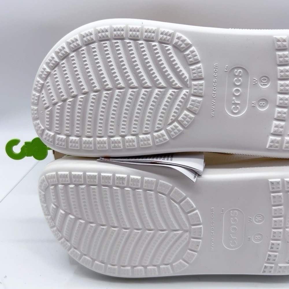 Crocs Classic Crush Platform White Perforated Slip On Clog Shoes Womens US 10 - Picture 8 of 10